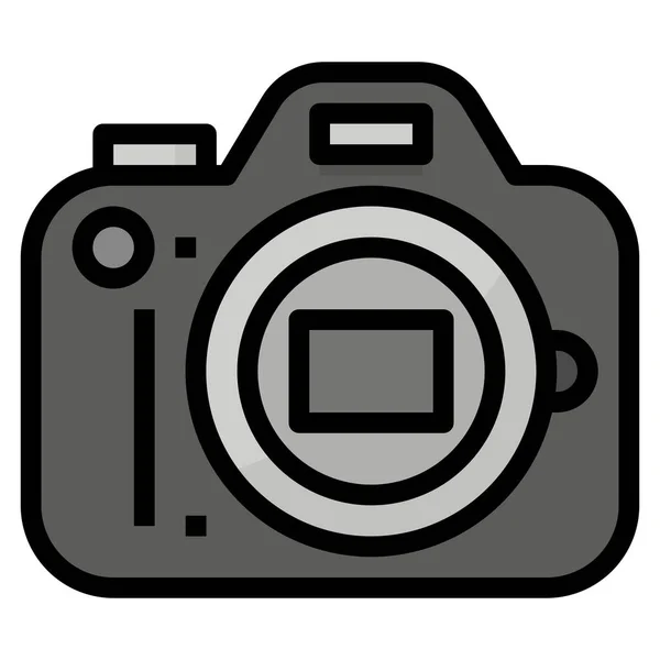 Digital Lens Reflex Icon Filled Outline Style — 스톡 벡터