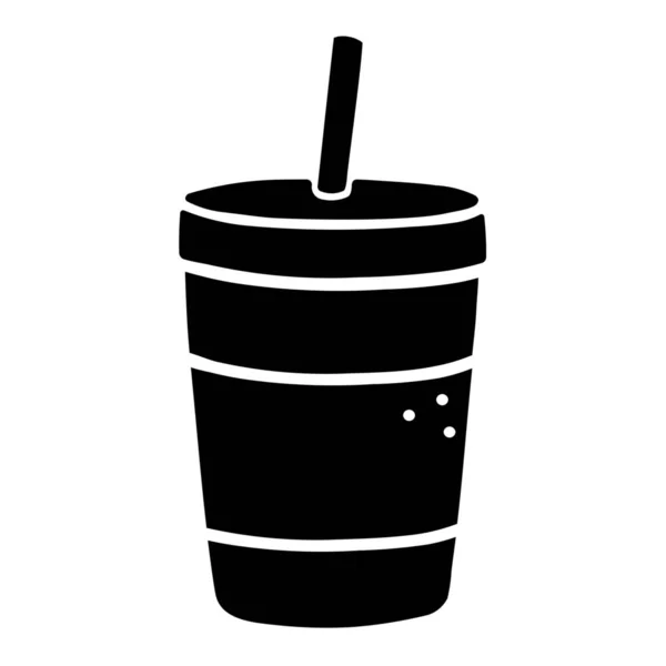 Cafeína Icono Bebida Café Estilo Sólido — Vector de stock