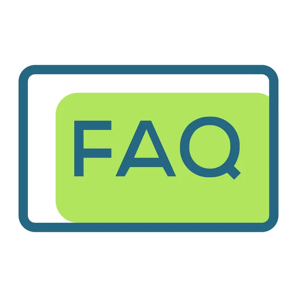 Faq Ayuda Icono Información Estilo Contorno Lleno — Vector de stock