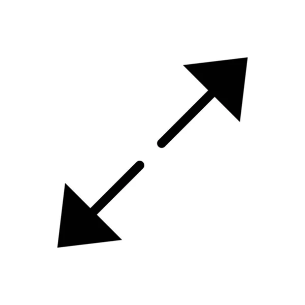 Flecha Diagonal Agrandar Icono Estilo Sólido — Vector de stock