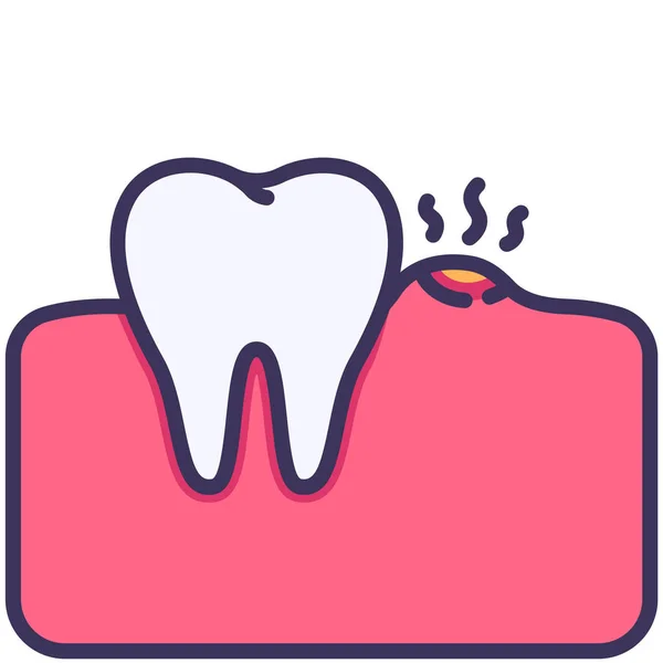 Dental Gingivitis Gum Icon Filled Outline Style — ストックベクタ