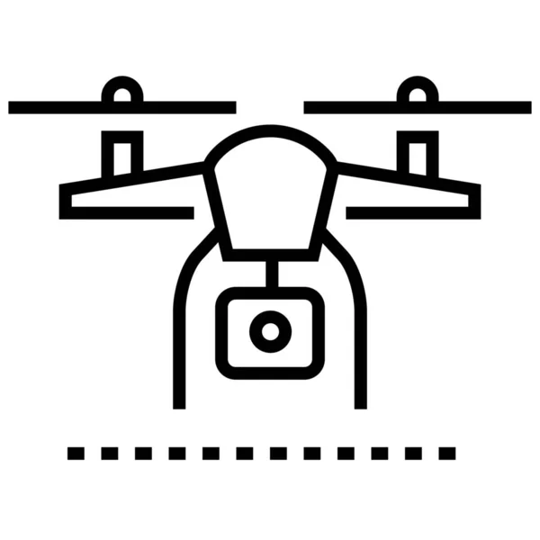 Aircraft Drone Propeller Icon Outline Style — Stock Vector