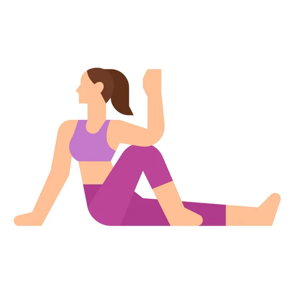 Pose Ejercicio Icono Sentado Categoría Fitness Yoga Dieta — Vector de stock