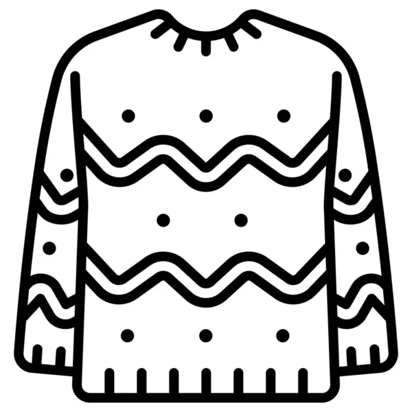 Christmas Clothes Holiday Icon Outline Style — Stock Vector