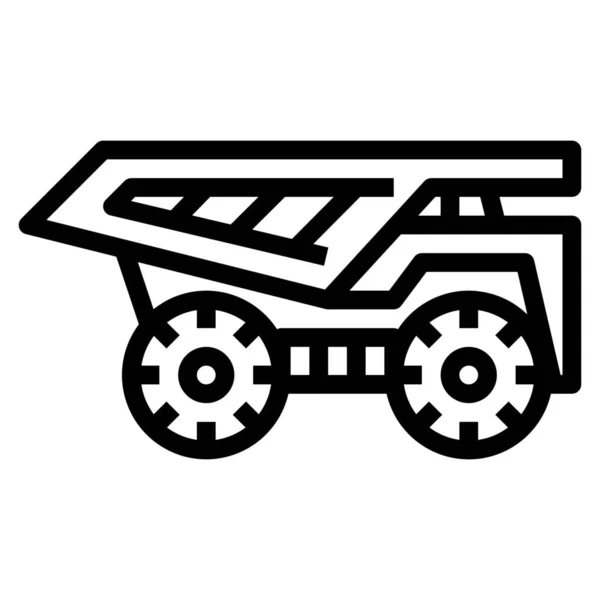 Icono Transporte Volcado Estilo Esquema — Vector de stock