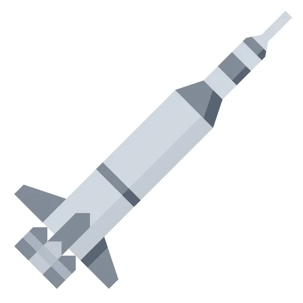 Lanzamiento Cohete Espacio Icono Estilo Plano — Vector de stock