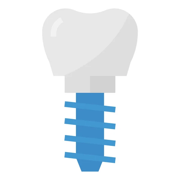 Dental Healthcar Implant Icon Flat Style — ストックベクタ