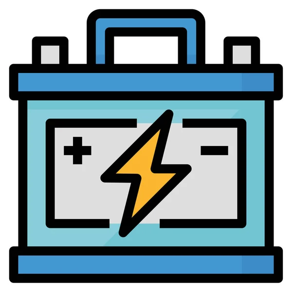 Battery Car Power Icon Filled Outline Style — ストックベクタ