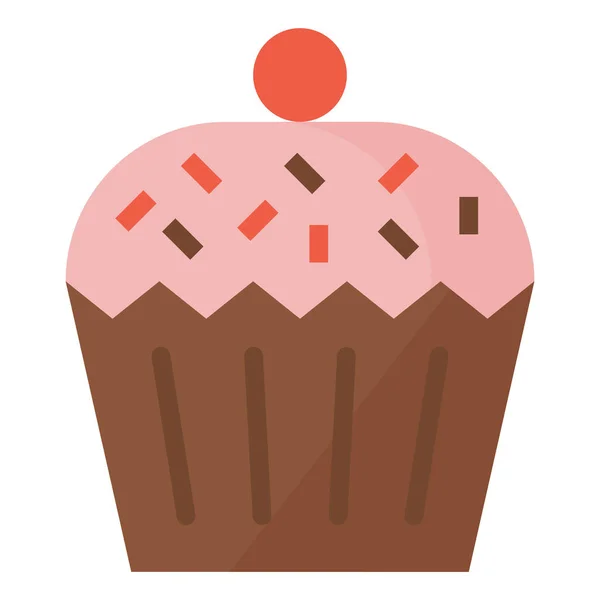 Icône Tasse Gâteau Boulangerie Dans Style Plat — Image vectorielle