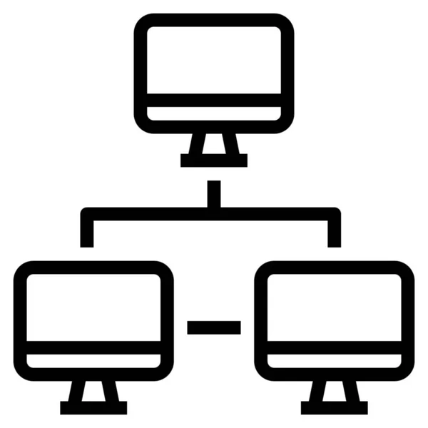 Ícone Link Conexão Computador Estilo Esboço —  Vetores de Stock