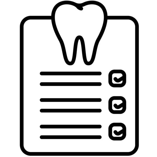 Verificação Ícone Documento Dentário Estilo Esboço —  Vetores de Stock