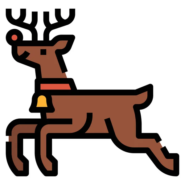 Reindeer Ornaments Xmas Icon — Stock Vector