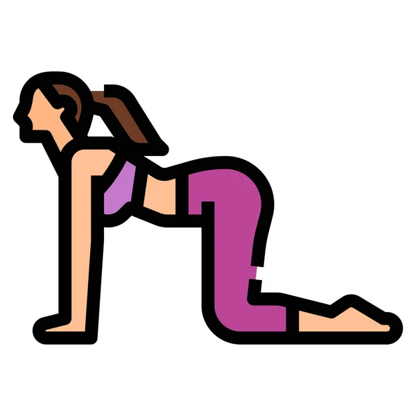 Bitilasana Cow Exercise Icon Der Kategorie Fitness Yoga Diät — Stockvektor