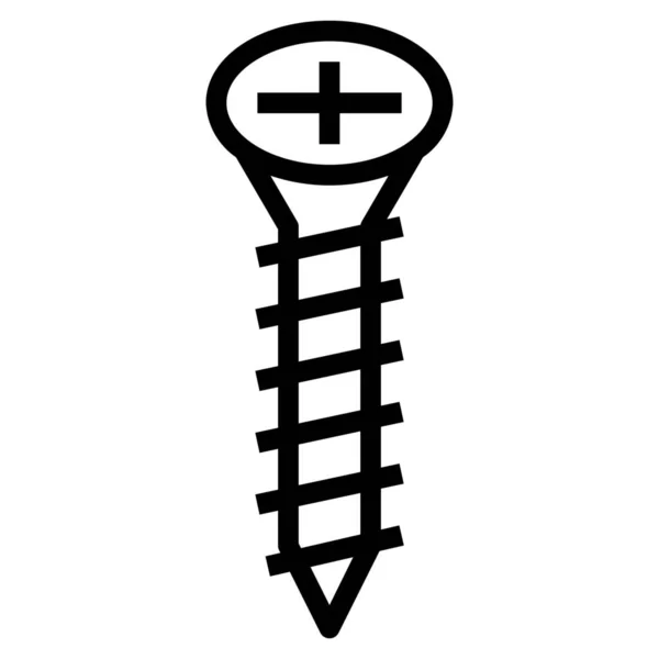 Joint Screw Steel Icon Outline Style — 스톡 벡터