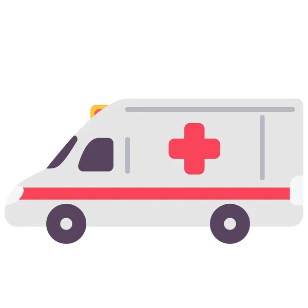 Ambulance Car Emergency Icon Flat Style — Stock Vector