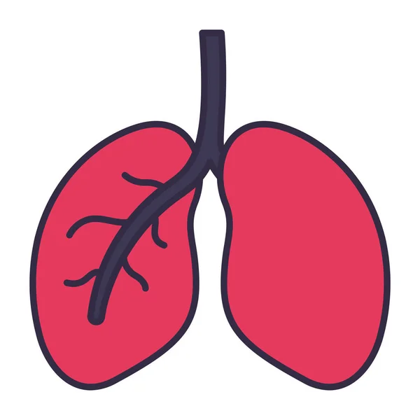 Anatomía Cuerpo Aliento Icono Estilo Contorno Lleno — Archivo Imágenes Vectoriales