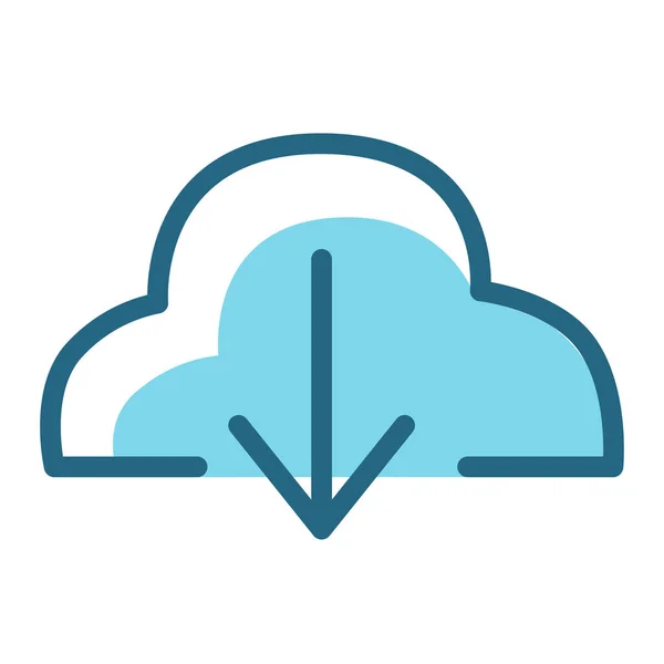 Icono Descarga Datos Nube Estilo Esquema Lleno — Archivo Imágenes Vectoriales