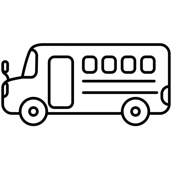 Значок Освіти Автобуса Стилі Контур — стоковий вектор