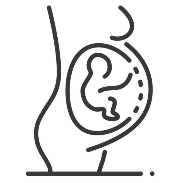 Mujer Embarazada Feto Icono — Archivo Imágenes Vectoriales