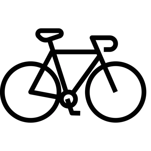 单车骑单车的轮廓风格图标 — 图库矢量图片