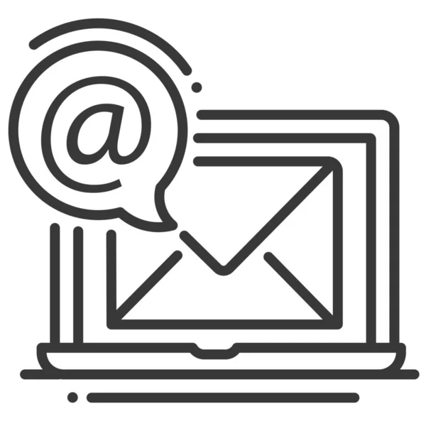 Ícone Notificação Laptop Mail Estilo Outline — Vetor de Stock