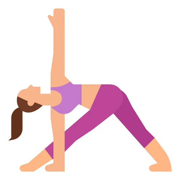 Exercise Pose Revolved Icon Fitness Yoga Diet Category — Stock Vector