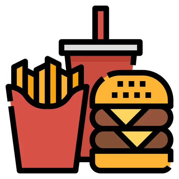 Hamburger Fast Food Icoon — Stockvector