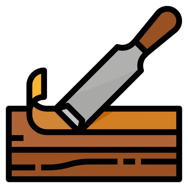 Carving Chisel Gouges Icon Filled Outline Style — Stock Vector