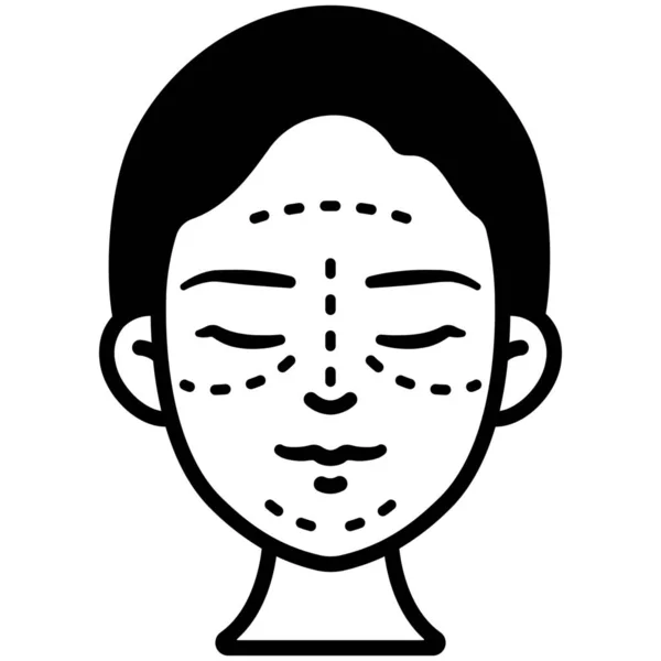 医療カテゴリの美容化粧品の顔のアイコン — ストックベクタ