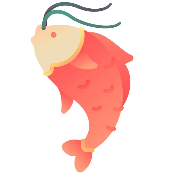 Animal Chinese Fish Icon Smooth Style — Stock Vector