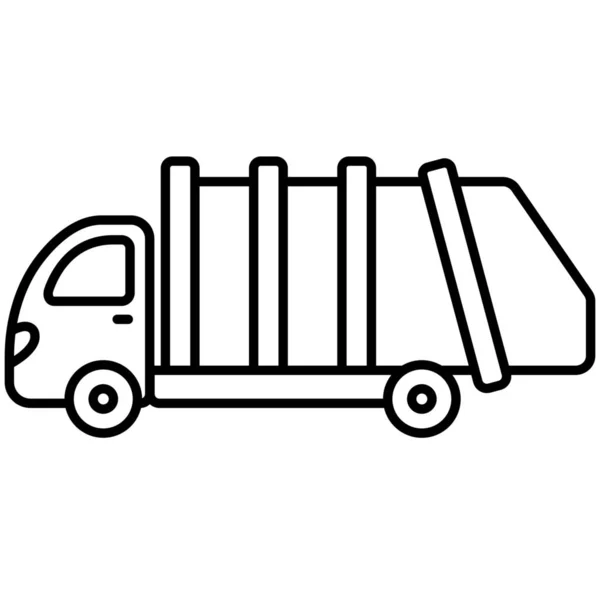 Значок Сміттєвоза Вантажівка Стилі Контур — стоковий вектор