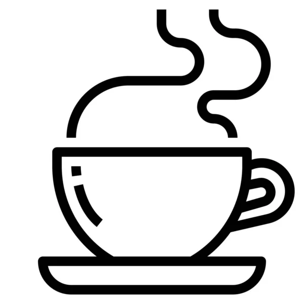 Break Cafeïne Koffie Pictogram Grote Lijnen Stijl — Stockvector