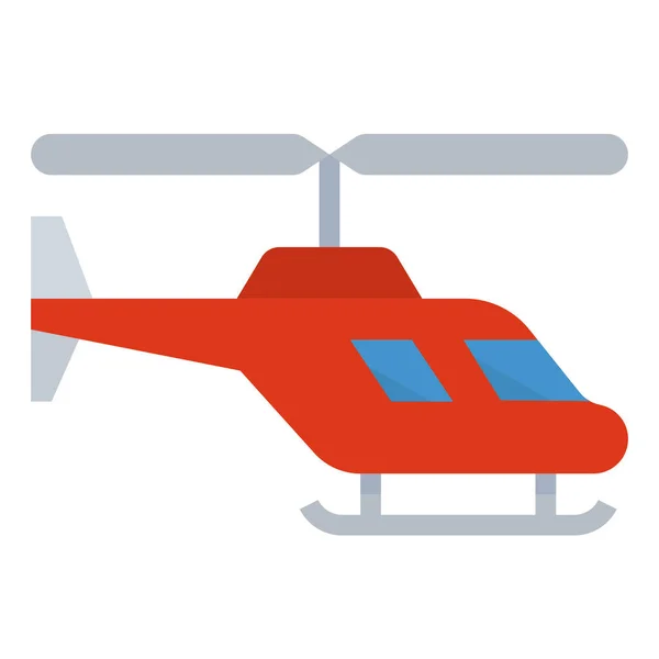 Helikopter Rotorcraft Transport Icoon Platte Stijl — Stockvector