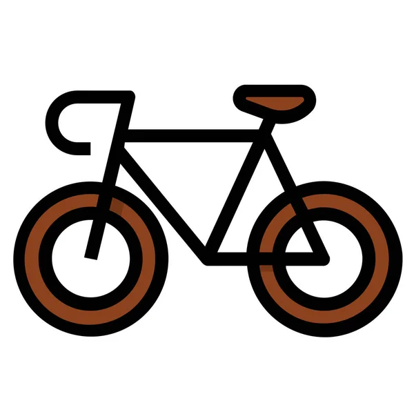 Bicicleta Eco Ejercicio Icono Estilo Contorno Lleno — Archivo Imágenes Vectoriales