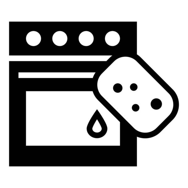 Cleaning Cooker Drop Icon Solid Style — Stock Vector