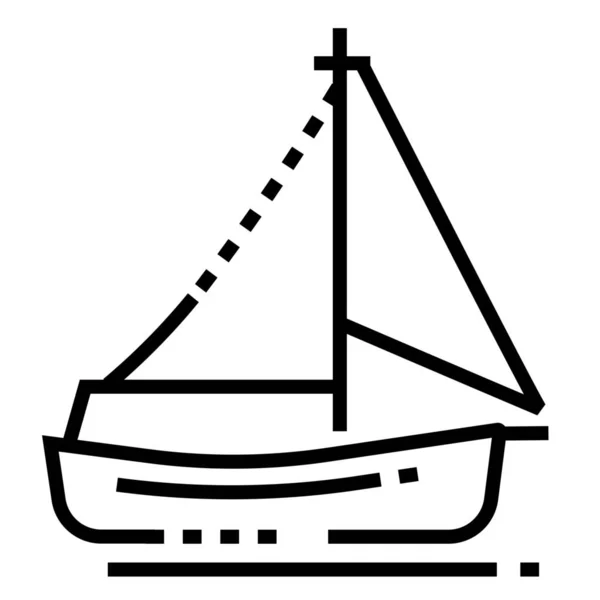 Εικονίδιο Ιστιοφόρου Πλοίου Στυλ Περίγραμμα — Διανυσματικό Αρχείο