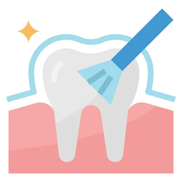 牙科牙釉质图标 平面风格 — 图库矢量图片
