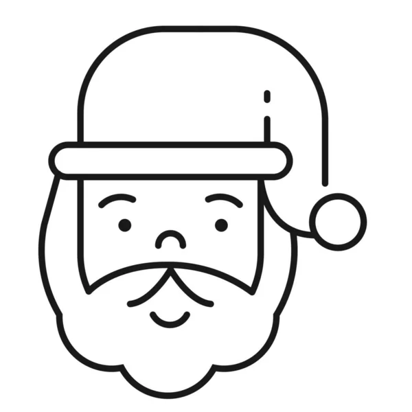 Navidad Santa Claus Icono Invierno Estilo Esquema — Vector de stock