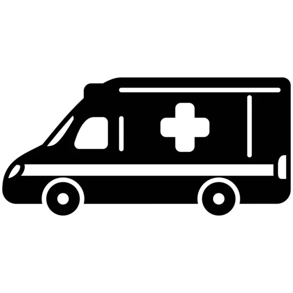 Ambulance Car Emergency Icon Solid Style — Stock Vector