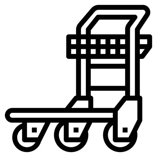 Flughafen Gepäckwagen Symbol Umriss Stil — Stockvektor