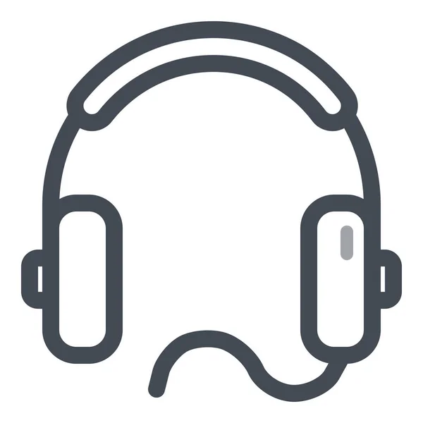 Auriculares Audio Icono Auriculares Estilo Contorno — Vector de stock