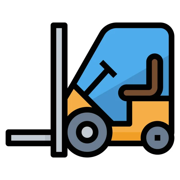 Icono Transporte Carretillas Elevadoras Estilo Contorno Lleno — Vector de stock