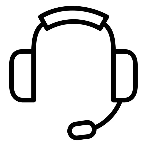 Auriculares Para Juegos Icono Auriculares Estilo Esquema — Vector de stock