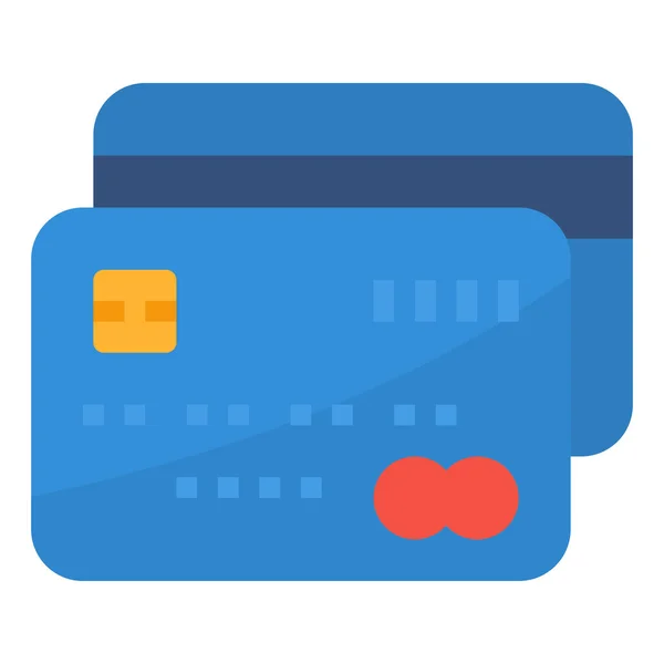 Creditcard Betalen Pictogram Platte Stijl — Stockvector