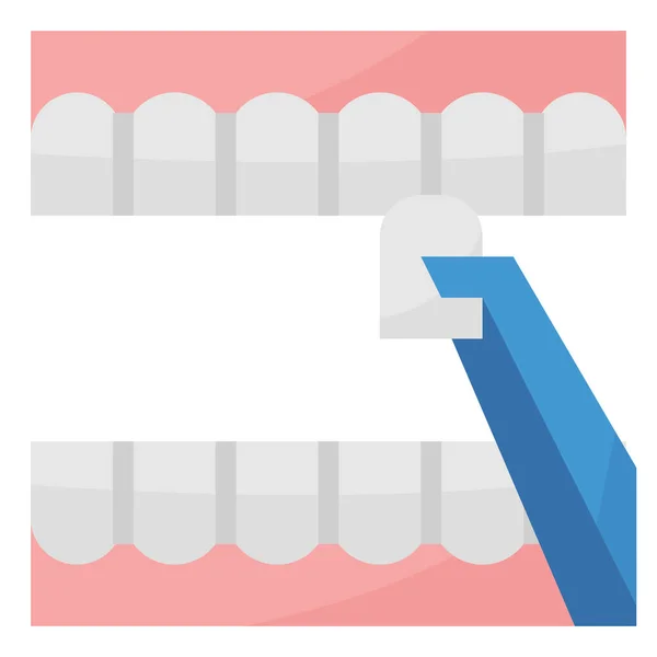 Icona Sanitaria Dentale Stile Piatto — Vettoriale Stock