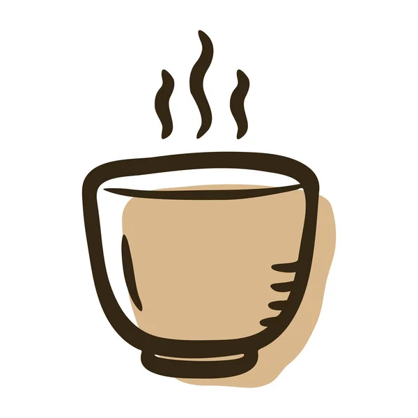 Drank Chinees Koffie Icoon Gevulde Omtrek Stijl — Stockvector