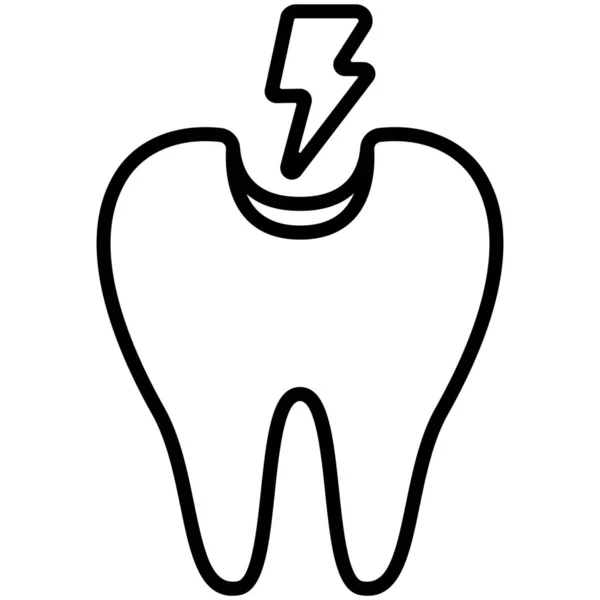 Próchnica Stomatologiczny Nadwrażliwy Ikona Zarys Styl — Wektor stockowy