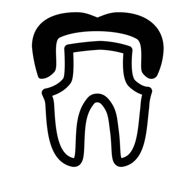 Prothese Prothetische Zahnheilkunde Stomatologie Ikone Umriss Stil — Stockvektor