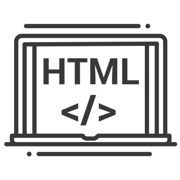 Browser Html Laptop Pictogram Marketing Seo Categorie — Stockvector