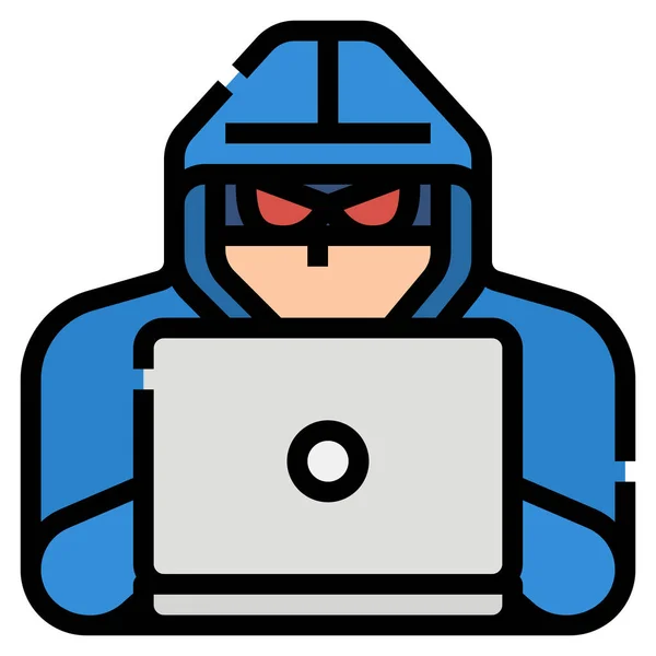 Aanvallen Computer Cybercrime Icoon — Stockvector